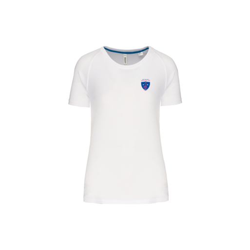 T-shirt de sport à col rond femme blanc