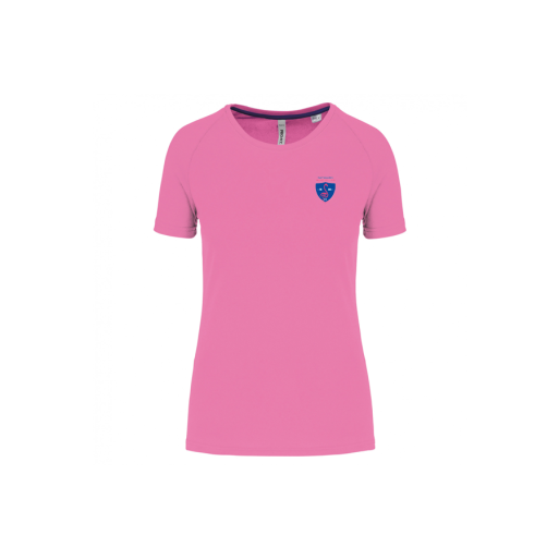 T-shirt de sport à col rond femme rose