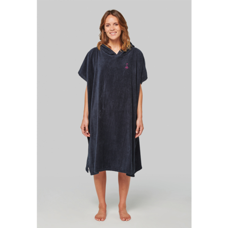 Poncho éponge à capuche femme