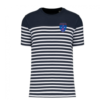 T-shirt marinière col rond homme bleu blanc