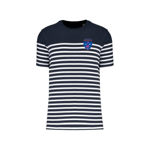 T-shirt marinière col rond homme bleu blanc