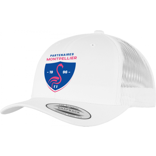 Casquette retro trucker Partenaires XV Rugby blanche