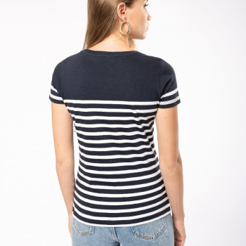 T-shirt marinière col rond femme