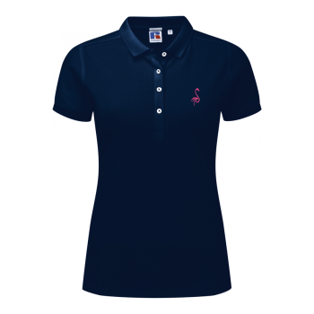 Polo stretch femme bleu